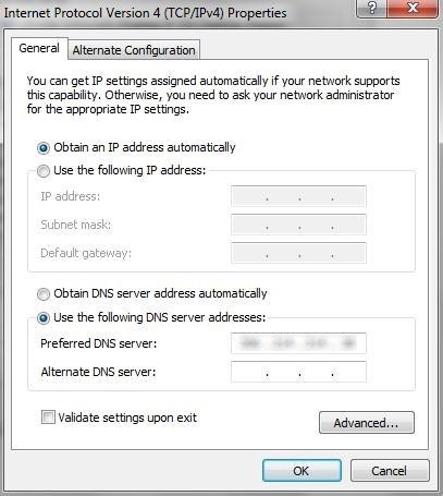 Internet Protocol Properties