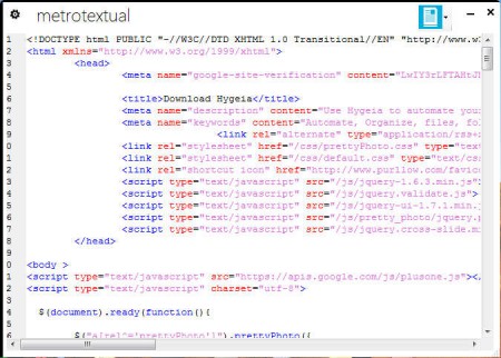 Metro Textual HTML editing