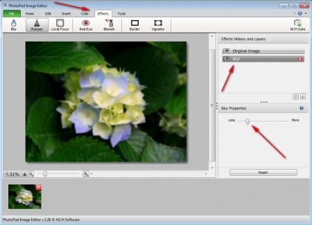 PhotoPad editing image