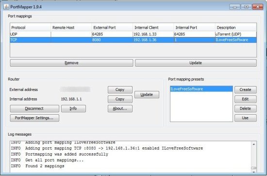 PortMapper main Interface