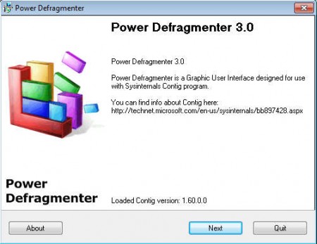 Power Defragmenter default window