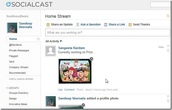 Socialcast home