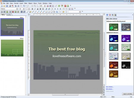 SoftMaker FreeOffice presentation default
