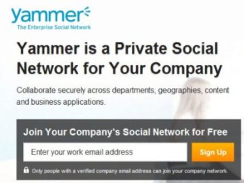 Yammer Home Page