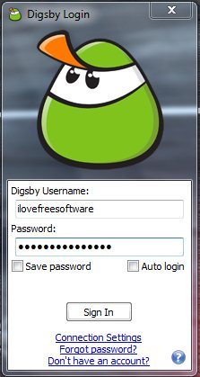 digsby login window