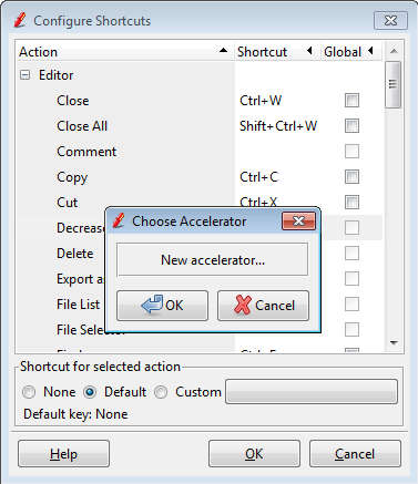 medit add accelerators keyboard