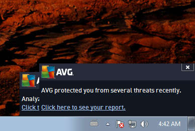 AVG Antivirus protected from threats