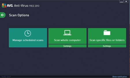 AVG Antivirus scan activation