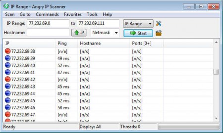 Angry IP Scanner range scan
