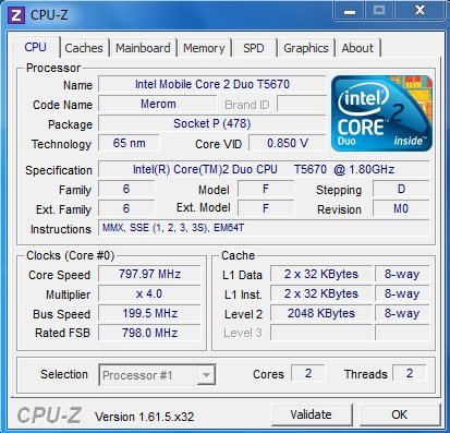 CPU Z screenshot