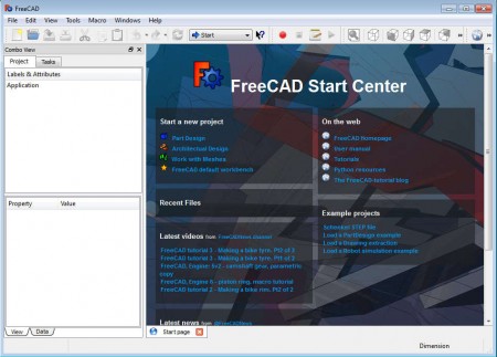 FreeCAD default window