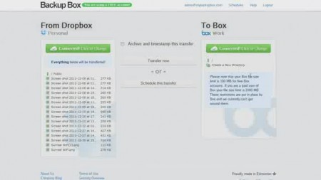 MyBackupBox transferring dropbox to box