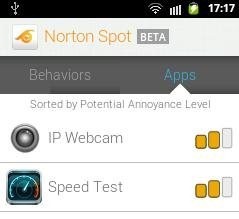 Norton Spot Ad Detector App Sort