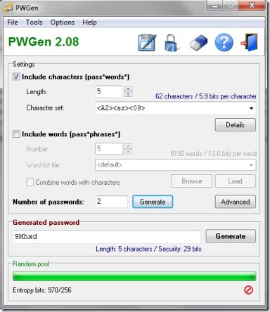 PWGen Password generator