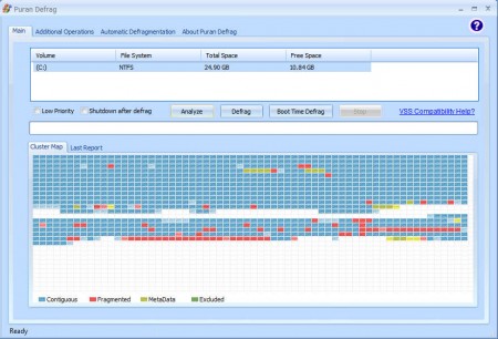 Puran Utilities defragmentation