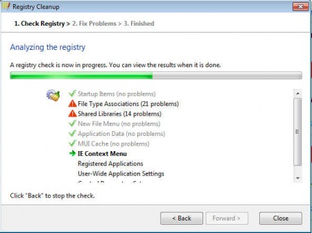 Registry Life cleanup scanning