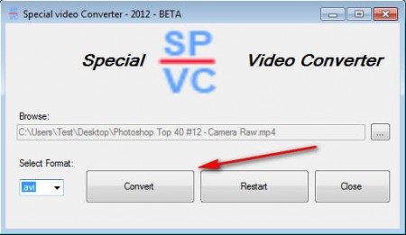 Special Video Converter converting file