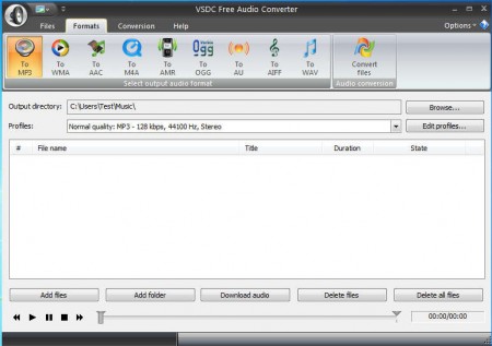 VSDC Free Audio Converter default window