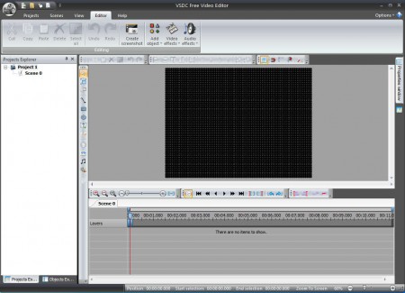 VSDC Free Video Editor default window