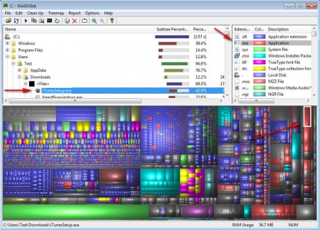 WinDirStat colored files map