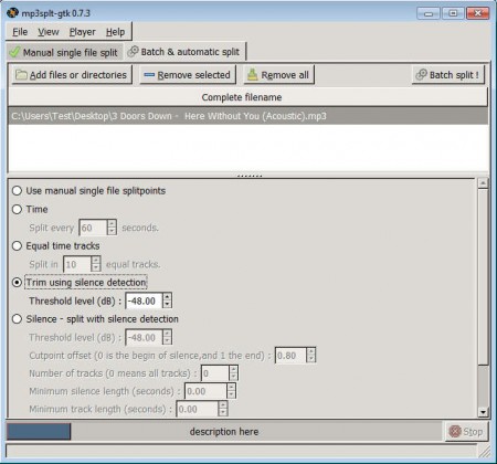 mp3split batch splitting