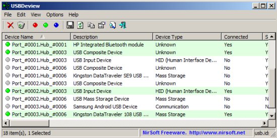 usbdeviewer screenshot