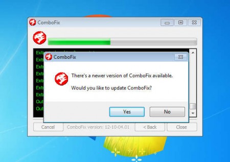 Combofix running for the first time
