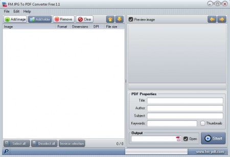 FM JPG to PDF Converter Free default window