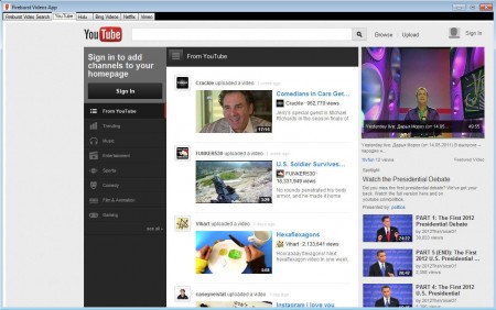 Fireburst Videos App online video search default window