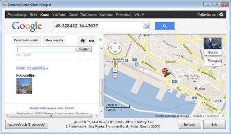 Geosense google maps location
