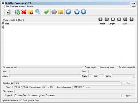 LightMan free audio Converter default window