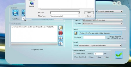LightMan Recorder text to speech