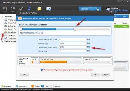 MiniAide Magic Partition resize