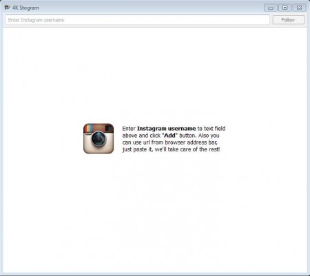 Stogram to download Instagram photos defult window