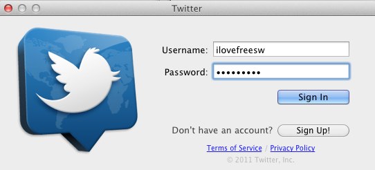 Twitter mac sign in