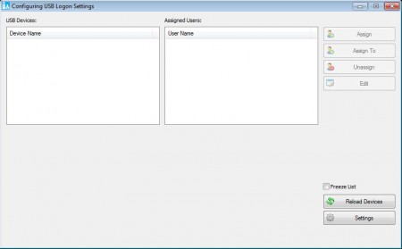 VSUsbLogon USB logon software default window