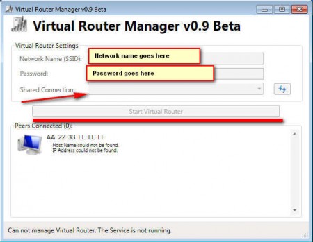 Virtual Router Manager creating hotspot