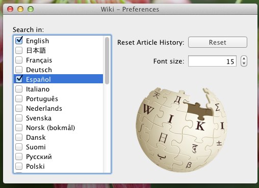 Wiki reader for mac Preferences