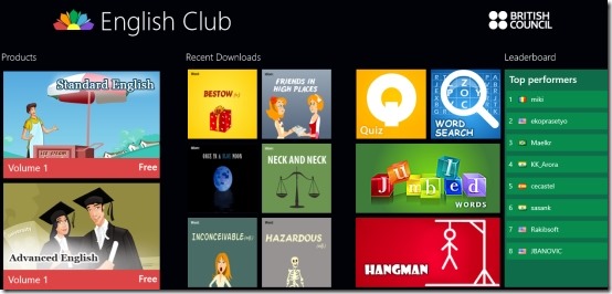 Windows 8 English Learning App