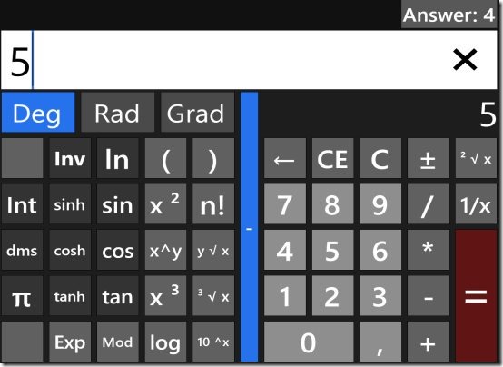 Windows 8 calculator app