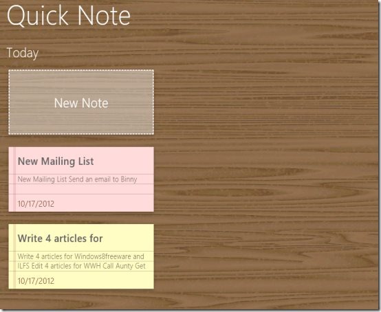 Windows 8 note-taking app