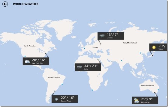 Windows 8 weather app