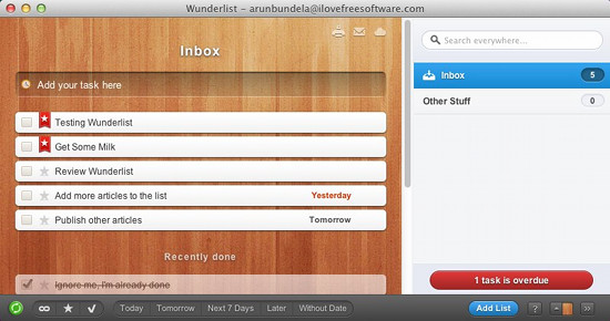 wunderlist interface screenshot