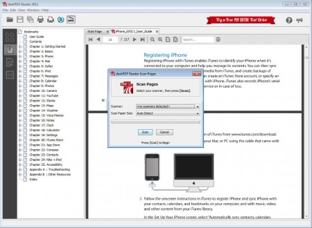 deskPDF Reader changed view