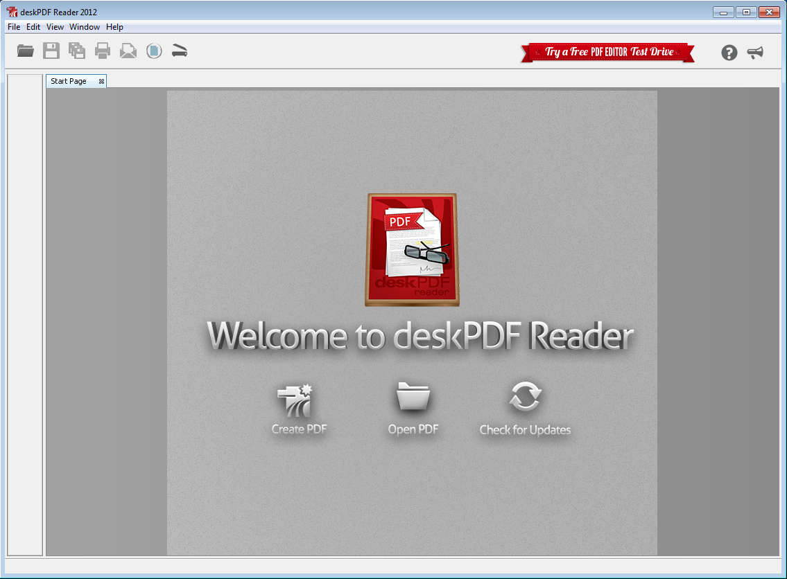 deskPDF Reader default window