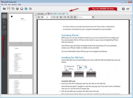 deskPDF Reader opened document