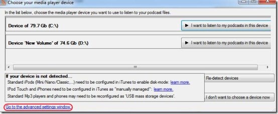 download podcasts settings
