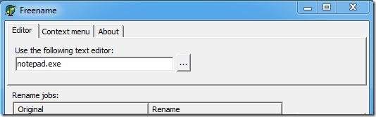 freename batch file renaming software interface