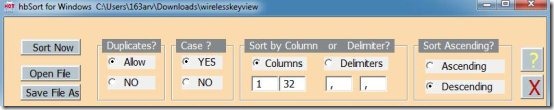 hbsort to sort data