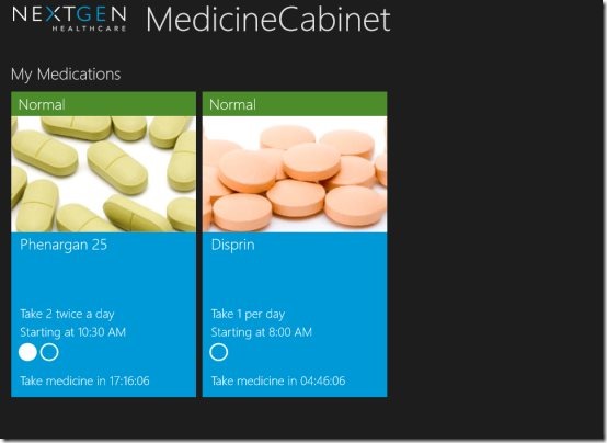 medication Windows 8 app